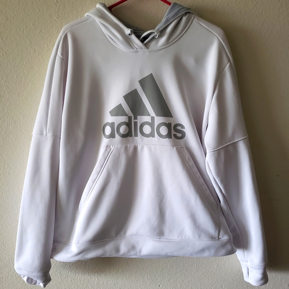 Adidas White Grey Hoodie